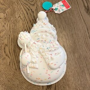 Christmas Snowman Silicone Cake Mold Large Sprinkle Winter Holiday Bakeware
